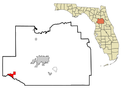Marion County Florida Incorporated and Unincorporated areas Dunnellon Highlighted